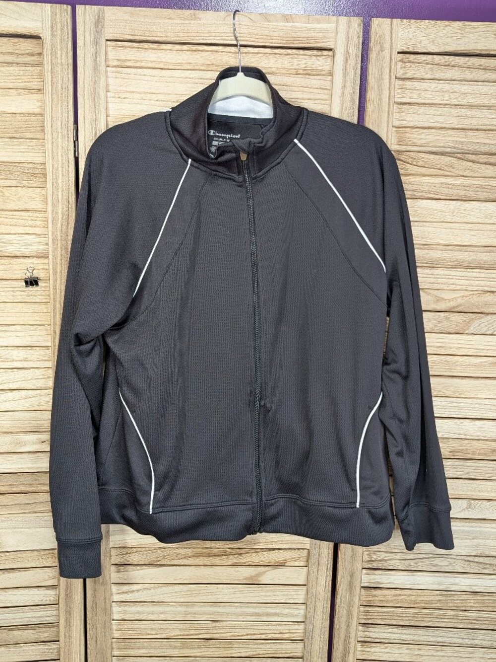 Champion Double Dry Men’s Black Full-Zip Track Jacket Size XL